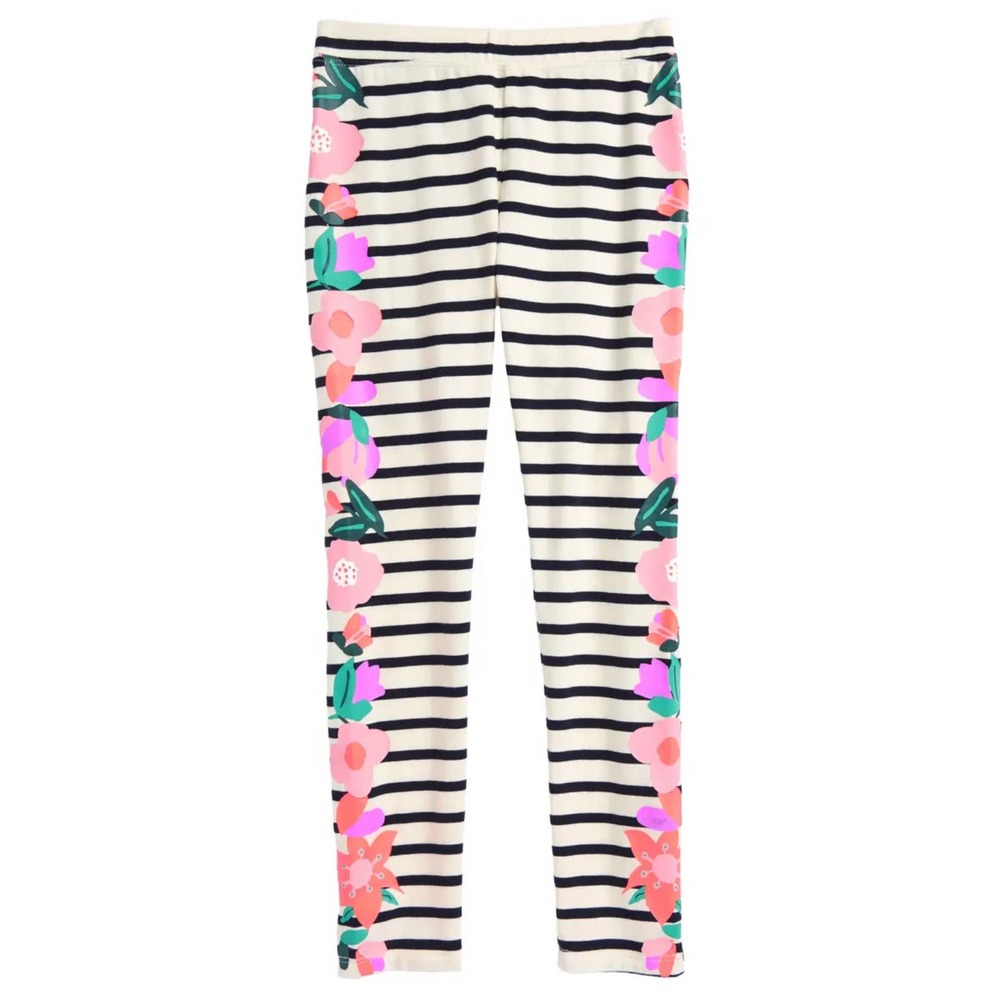 Crewcuts by J crew stripe flower leggings pants - Picture 1 of 8